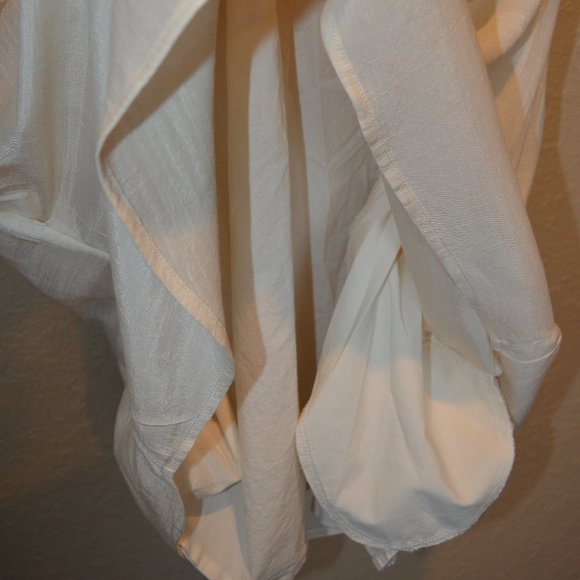 Sz M Who What Wear Cream Eyelet Flutter Sleeve Dress - Picture 9 of 16